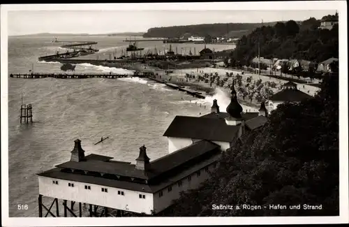 Ak Sassnitz auf Rügen, Hafen und Strand