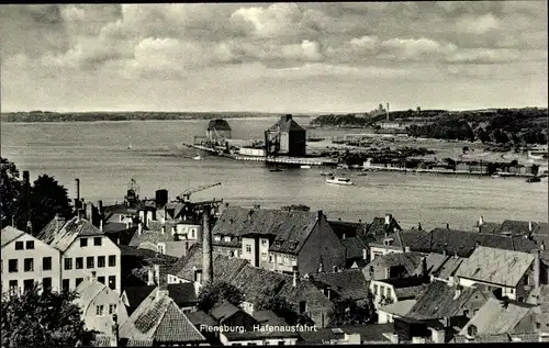 Ak Flensburg in Schleswig Holstein, Hafenausfahrt