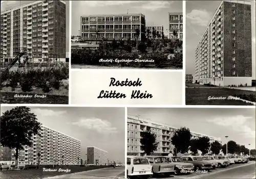 Ak Lütten Klein Rostock in Mecklenburg Vorpommern, Ahlbecker Straße, Gdansker Straße, Turkuer Straße