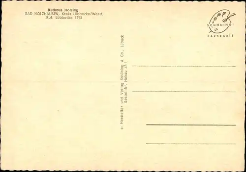 Ak Bad Holzhausen Preußisch Oldendorf in Westfalen, Kurhaus Holsing