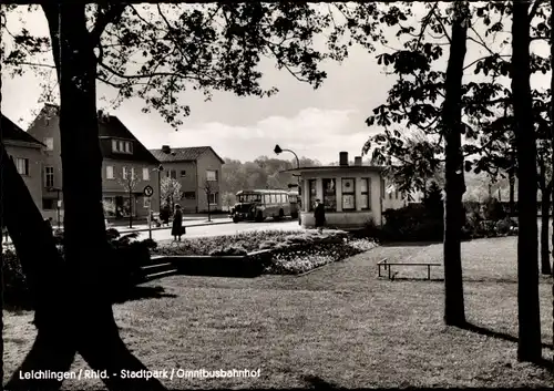 Ak Leichlingen Rheinland, Stadtpark, Omnibusbahnhof