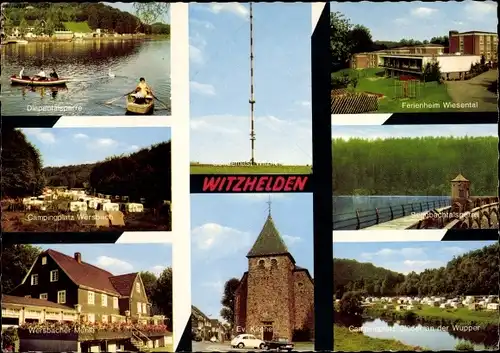 Ak Witzhelden Leichlingen im Rheinland, Ferienheim Wiesental, Kirche, Talsperre, Campingplatz