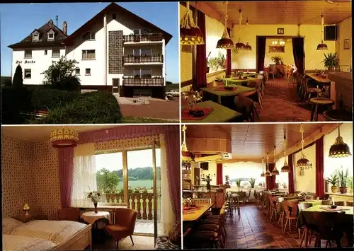 Ak Mittelstrimmig im Hunsrück, Gasthaus Pension Zur Buche, Innenansicht