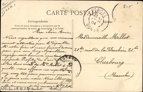 Ak Vercel Doubs, La Chapelle de Notre Dame des Malades