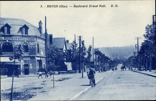 Ak Noyon Oise, Boulevard Ernest Noel