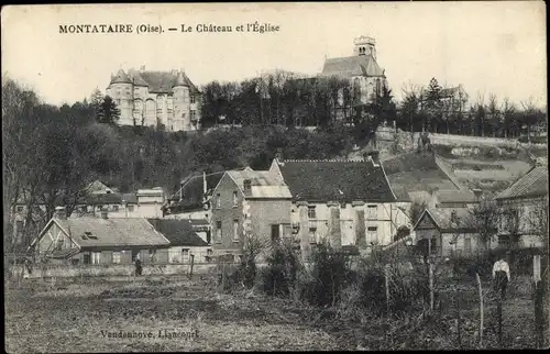 Ak Montataire Oise, Le Chateau, L'Eglise