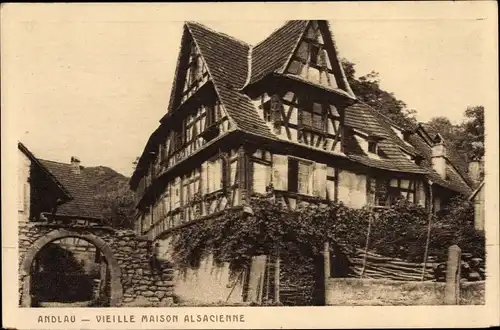 Ak Andlau Elsass Bas Rhin, Vieille Maison Alsacienne