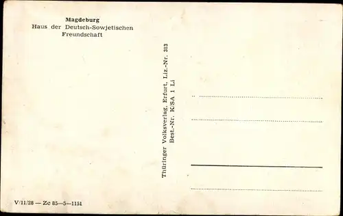 Ak Magdeburg, Haus der Deutsch Sowjetischen Freundschaft