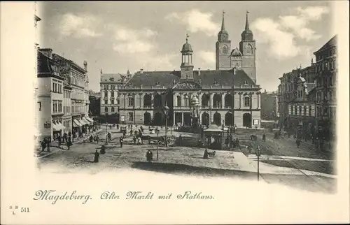 Ak Magdeburg, Alter Markt, Rathaus