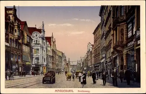 Ak Magdeburg, Breiteweg, Geschäfte