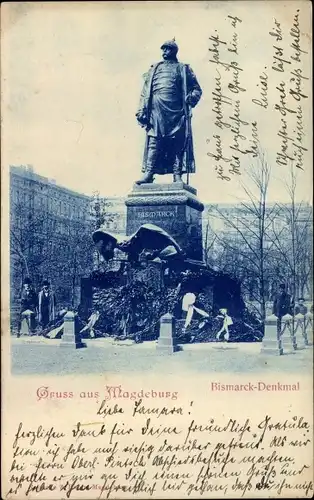 Ak Magdeburg, Bismarck Denkmal