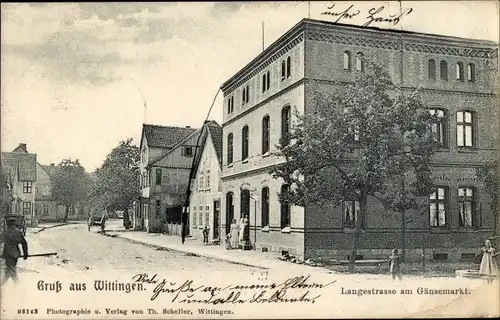 Ak Wittingen in Niedersachsen, Langestraße am Gänsemarkt