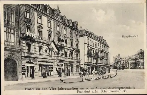 Ak Frankfurt am Main, Hotel zu den Vier Jahreszeiten, Scharnhorststr. 35, Hauptbahnhof