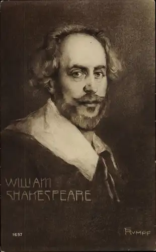 Künstler Ak Rumpf, Schriftsteller William Shakespeare, Portrait