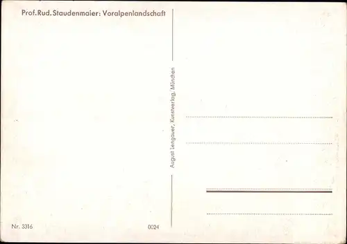 Künstler Ak Staudenmaier, Rud., Voralpenlandschaft