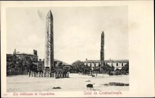 Ak Konstantinopel Istanbul Türkei, Les obelisques de l'hypodrome