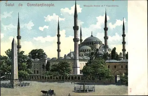 Ak Konstantinopel Istanbul Türkei, Mosquée Ahmed et l'Hippodrome