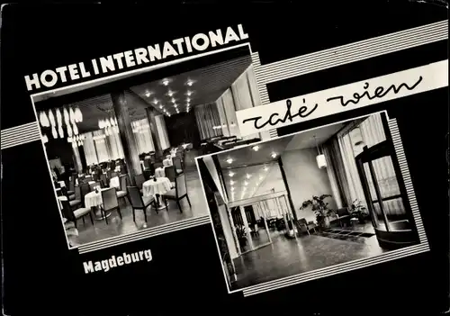 Ak Magdeburg an der Elbe, Interhotel International, Café Wien, Inneres