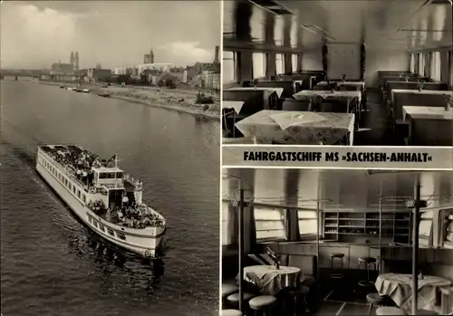Ak Magdeburg an der Elbe, Fahrgastschiff MS Sachsen Anhalt, Weiße Flotte, Innenansicht