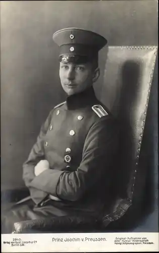 Ak Prinz Joachim von Preußen, Uniform, Liersch 2940