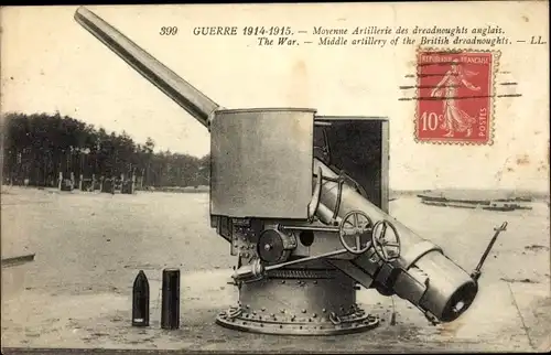 Ak Moyenne Artillerie des dreadnoughts anglais, Middle Artillery of the British Dreadnoughts