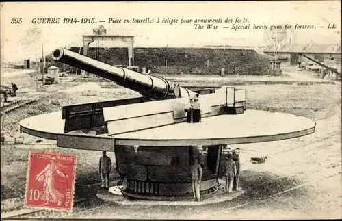 Ak Pièce en tourelles a eclipse pour armements des forts, französisches Geschütz, I. WK