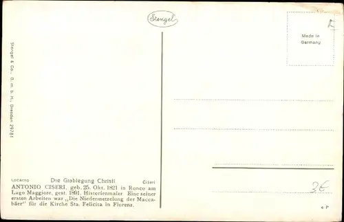 Künstler Ak Ciseri, Antonio, Die Grablegung Christi