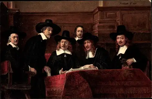 Künstler Ak Rembrandt, The sindices of the Cloth makers, Die Sindici der Tuchmacher