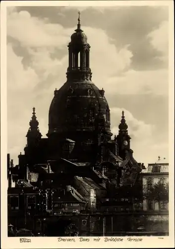 Ak Dresden, Dom mit Brühlscher Terrasse