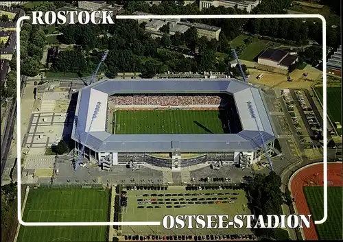 Ak Hansestadt Rostock, Ostsee-Stadion, Fliegeraufnahme