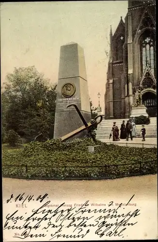 Ak Kiel Schleswig Holstein, Denkmal Herzog Friedrich Wilhelm von Mecklenburg