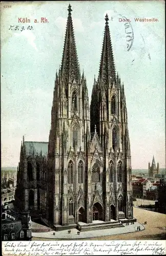Ak Köln am Rhein, Dom Westseite