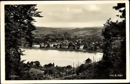 Ak Mehlem Bad Godesberg Bonn am Rhein, Durchblick zum Ort