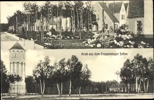 Ak Zossen im Kreis Teltow Fläming, Wasserturm im Truppenlager, Straße