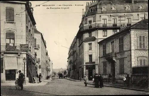 Ak Besançon Doubs, Les Chaprais, Avenue de Fontaine Argent
