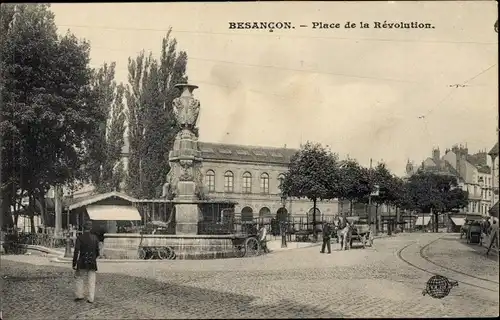 Ak Besançon Doubs, Place de la Revolution