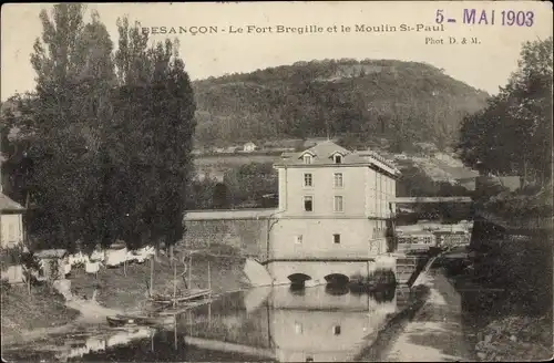 Ak Besançon Doubs, Le Fort Bregille, Moulin St. Paul
