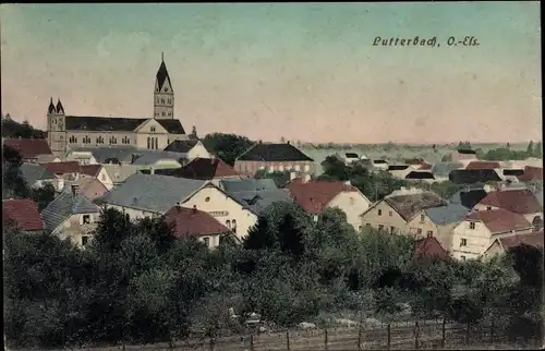 Ak Lutterbach Elsass Haut Rhin, Blick auf den Ort