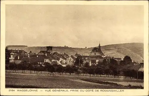 Ak Wasselonne Wasselnheim Elsass Bas Rhin, Vue generale, prise du cote de Romanswiller