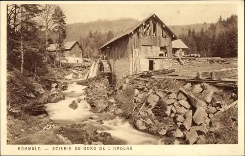 Ak Le Hohwald Bas Rhin, Scierie au Bord de l'Andlau, Wassermühle