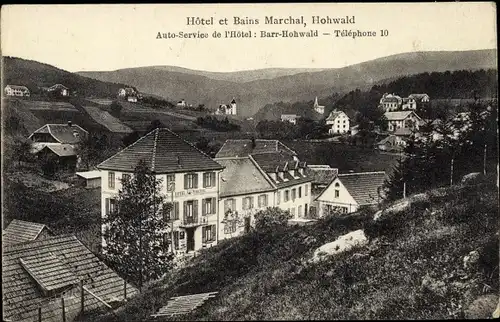 Ak Le Hohwald Bas Rhin, Blick auf Hotel Marchal, Berge, Wald, Felder