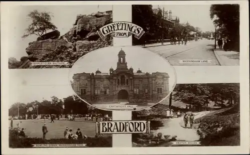 Ak Bradford West Yorkshire England, Cartwright Hall, Heaton Woods, Manningham Park, Bowling Green