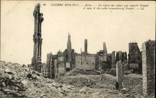 Ak Blangy les Arras Pas de Calais, Un aspect des ruines qui rappelle Pompei, Guerre 1914-1915
