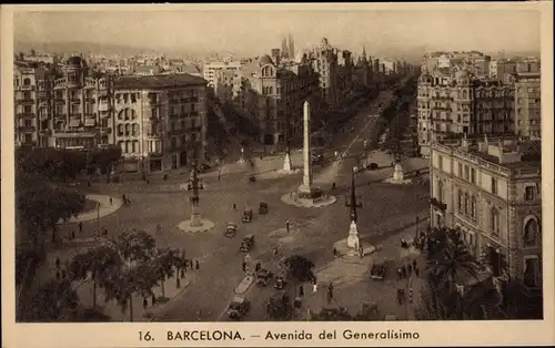 Ak Barcelona Katalonien Spanien, Avenida del Generalisimo