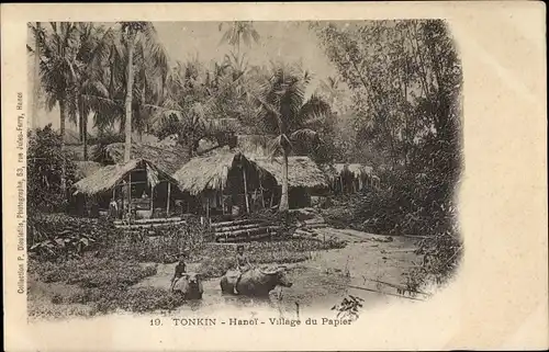Ak Hanoi Tonkin Vietnam, Village du Papier