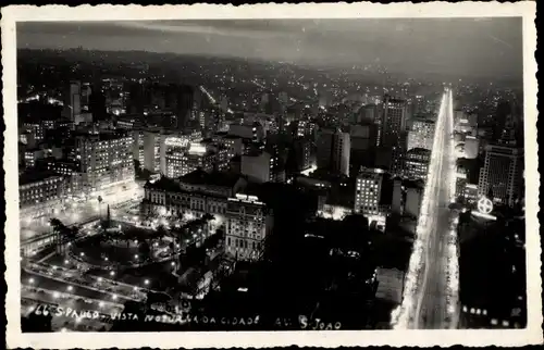 Foto Ak São Paulo Brasilien, Blick auf den Ort, Nachtansicht