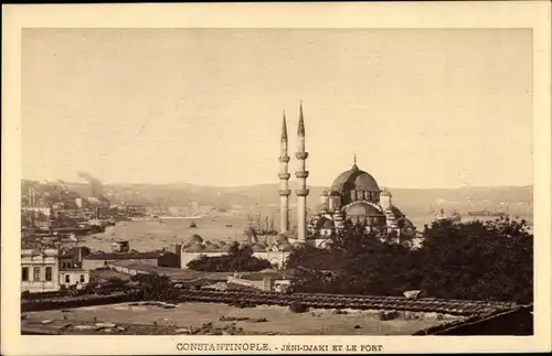 Ak Konstantinopel Istanbul Türkei, Jéni Djami et le Port, Moschee, Hafen