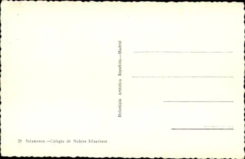 Ak Salamanca Kastilien und León, Colegio de Nobles Irlandeses