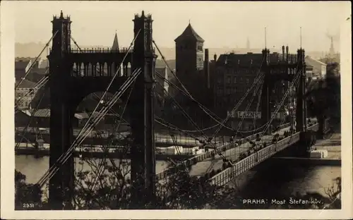 Foto Ak Praha Prag Tschechien, Most Stefanikuv, Stefansbrücke