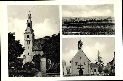 Ak Offenheim in Rheinhessen, Gesamtansicht, Kirchen